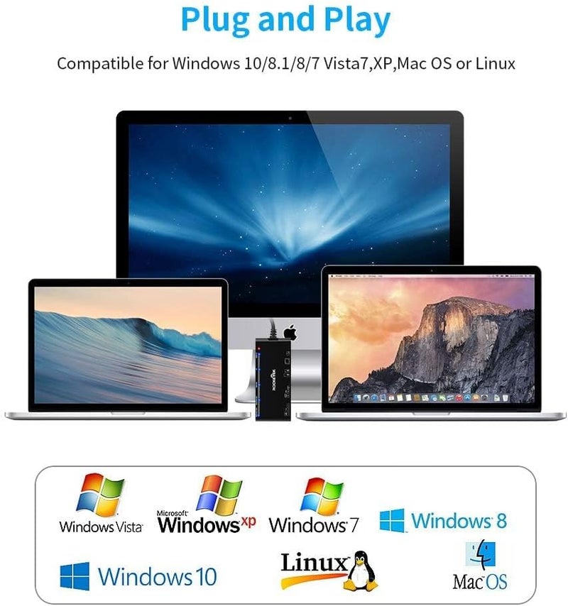 Rocketek USB 3.0 Card Reader, 7 in 1 Memory Card Reader, USB 3.0 (5Gbps) High Speed CF/SD/TF/XD/MS/Micro SD Card Reader All in One for Windows XP/Vista/Mac OS/Linux, - Image 5